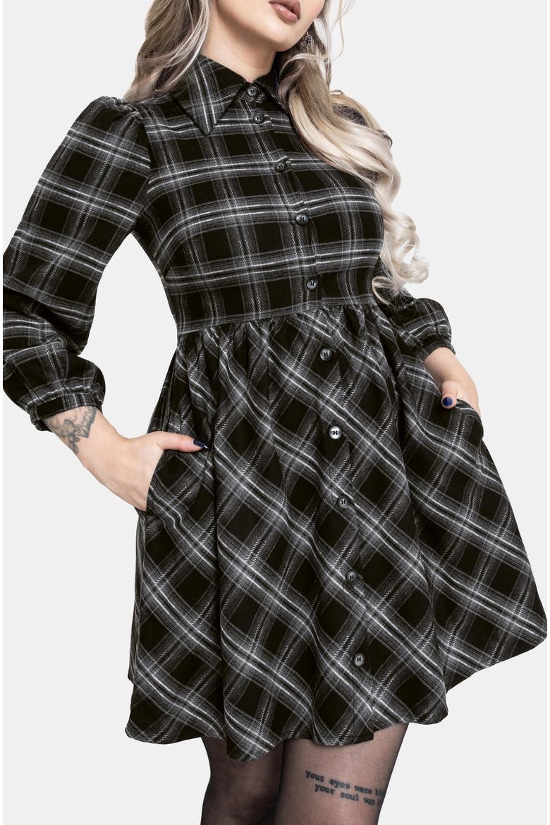 Lochan Mini Shirt Dress, Alternate, color, Black