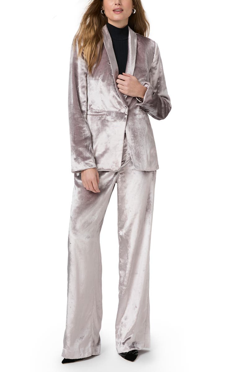 PAIGE Kriselle Velvet Blazer, Alternate, color, Pewter