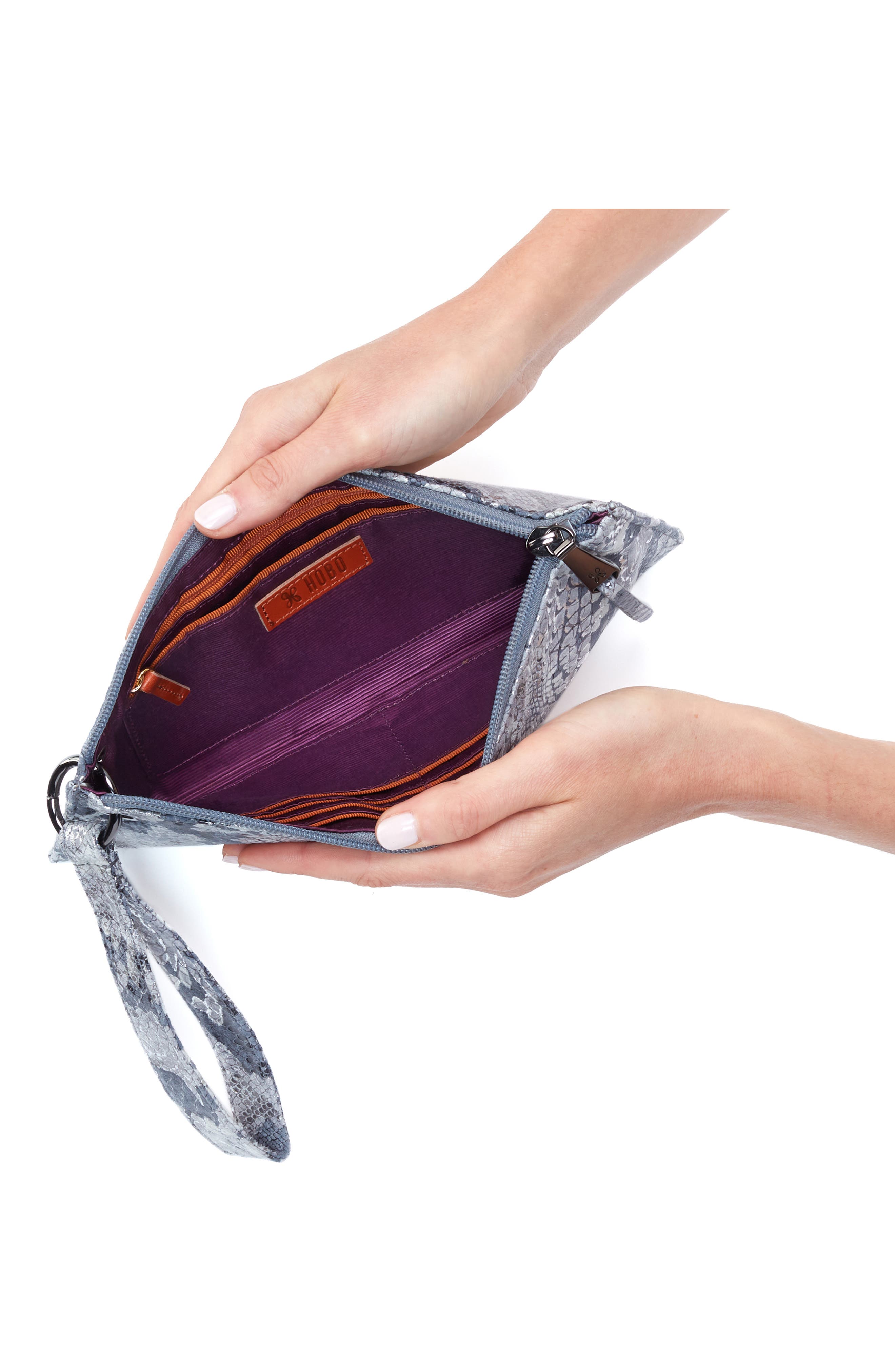 'Vida' Leather Clutch, Alternate, color, ENCHANTED FLORAL