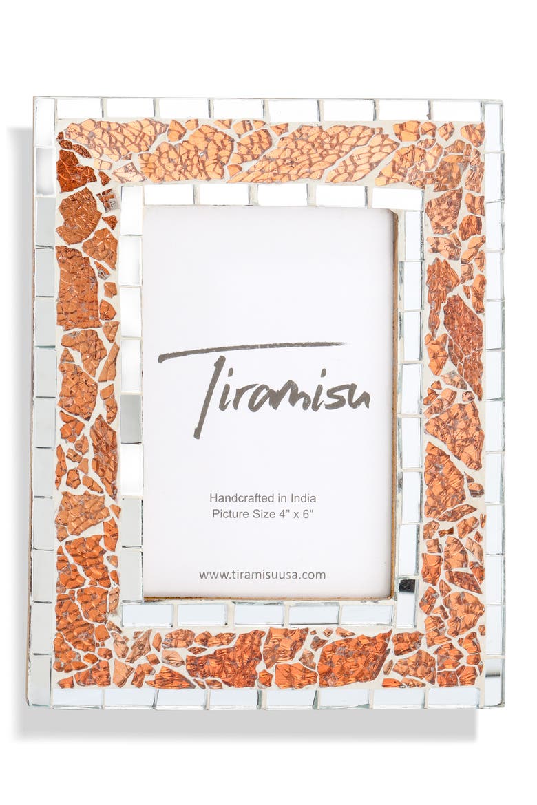 Arctic Whisper Mosaic 4" x 6" Picture Frame, Main, color, ORANGE