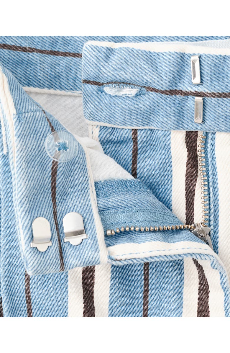 MANGO Stripe Wide Leg Pants, Alternate, color, Sky Blue