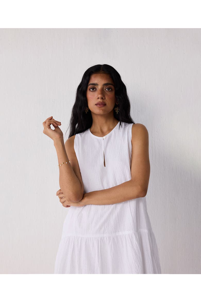 Sleeveless Tiered Day Dress, Alternate, color, White