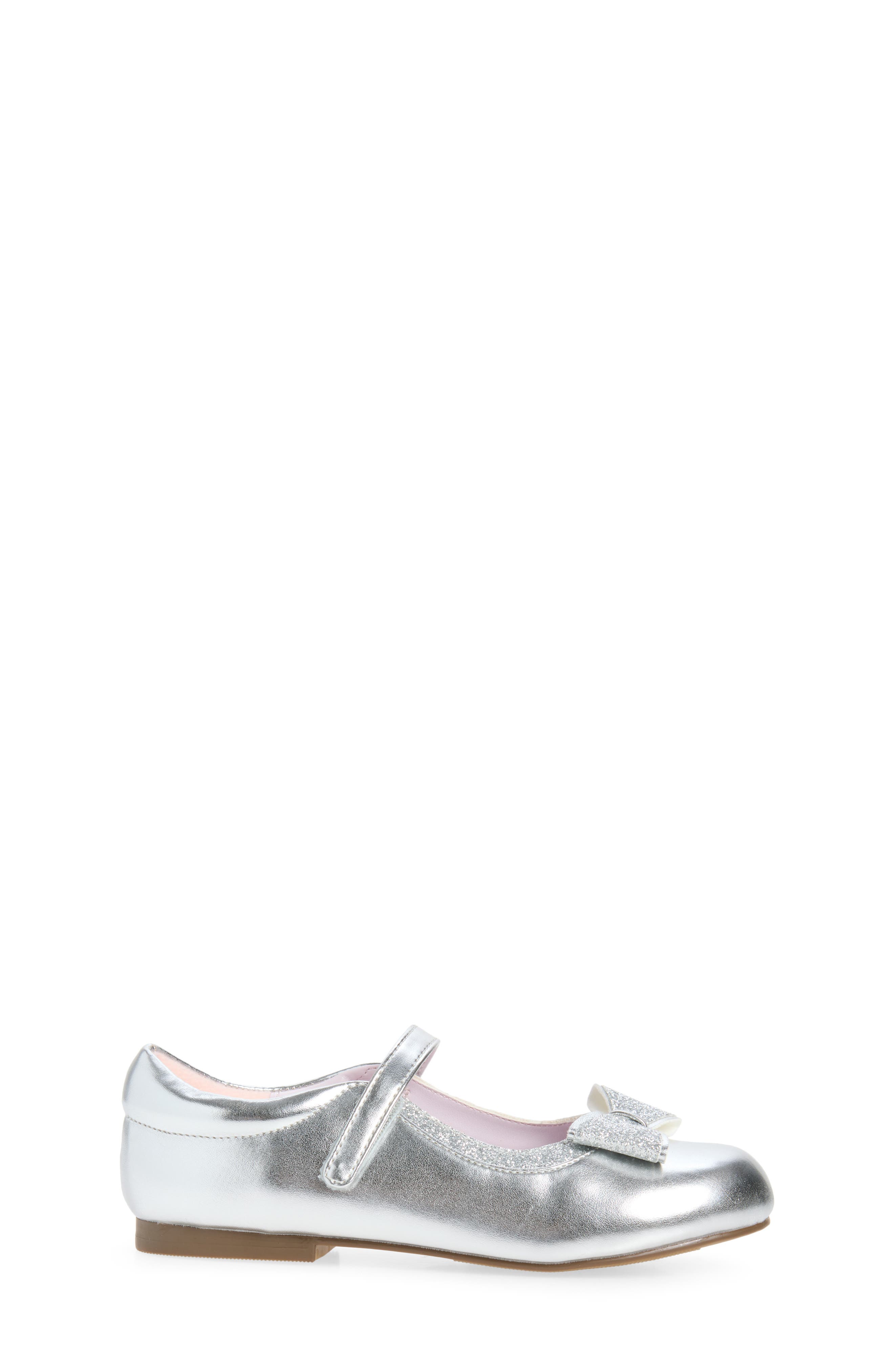 Kids' Jillzee Mary Jane Flat, Alternate, color, SILVER METALLIC/ SLV GLITT