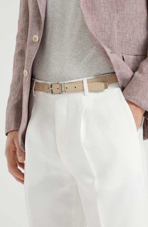 Brunello Cucinelli Pleat-detailing Linen Tapered Trousers In Panama