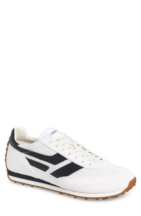 スニーカー TOM FORD SNEAKERS OPTICAL WHITE/WHITE + AMBER SUEDE LEATHER JARVIS SNEAKER | Tom Ford Fashion