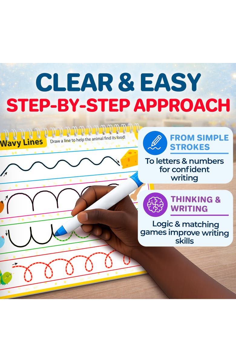 Quokka Kids Tracing Activity Books Set with Dry-Erase Pages and Markers, Alternate, color, White