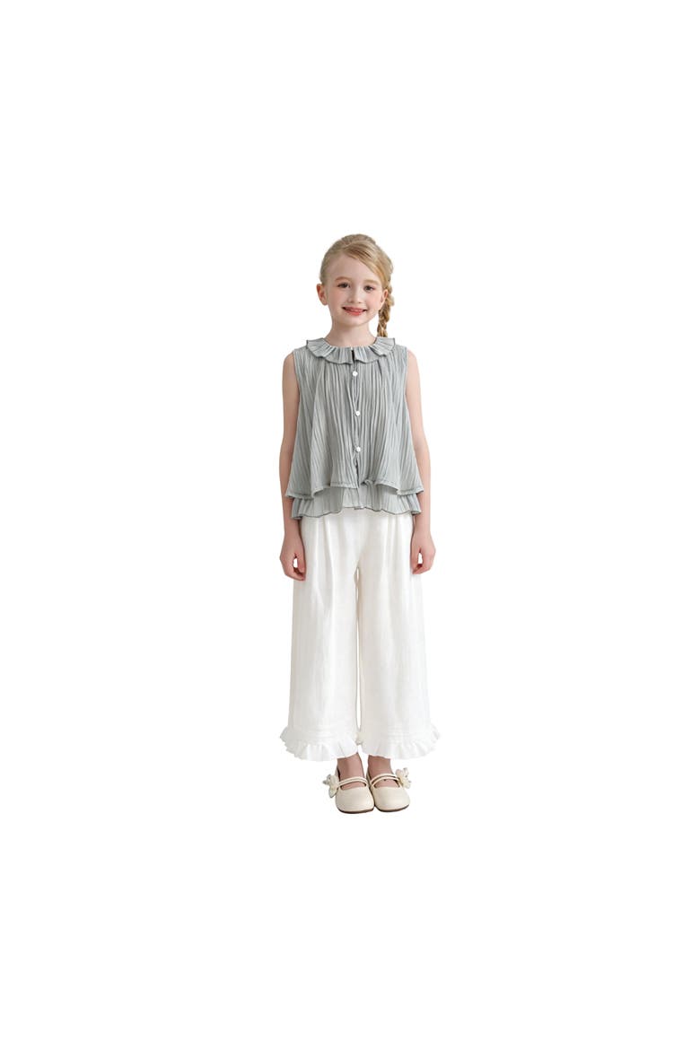 Ruffle Pants Set, Alternate, color, Grey
