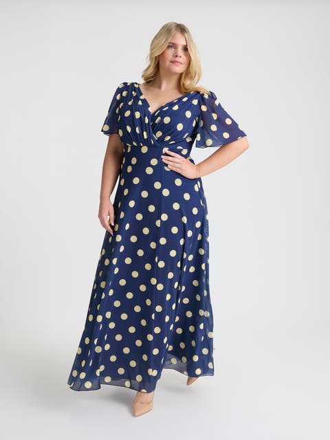 Isabelle Spot Angel Sleeve Maxi Dress