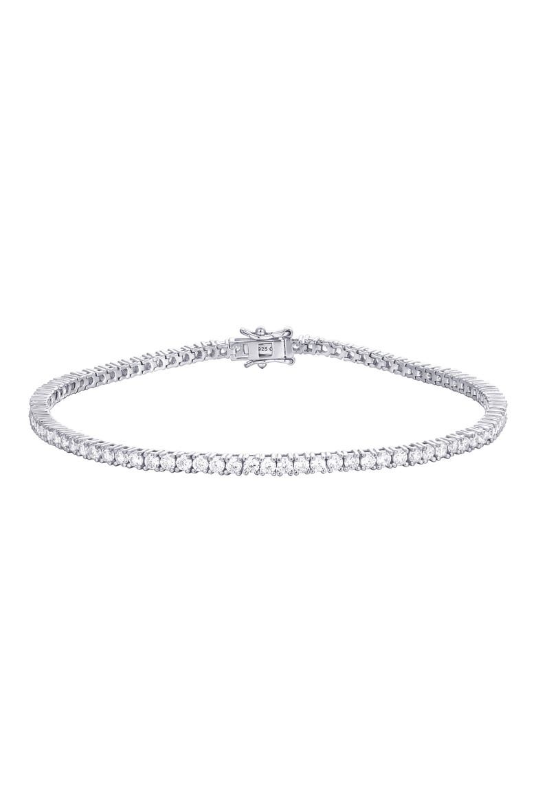 Cubic Zirconia Tennis Bracelet, Main, color, SILVER