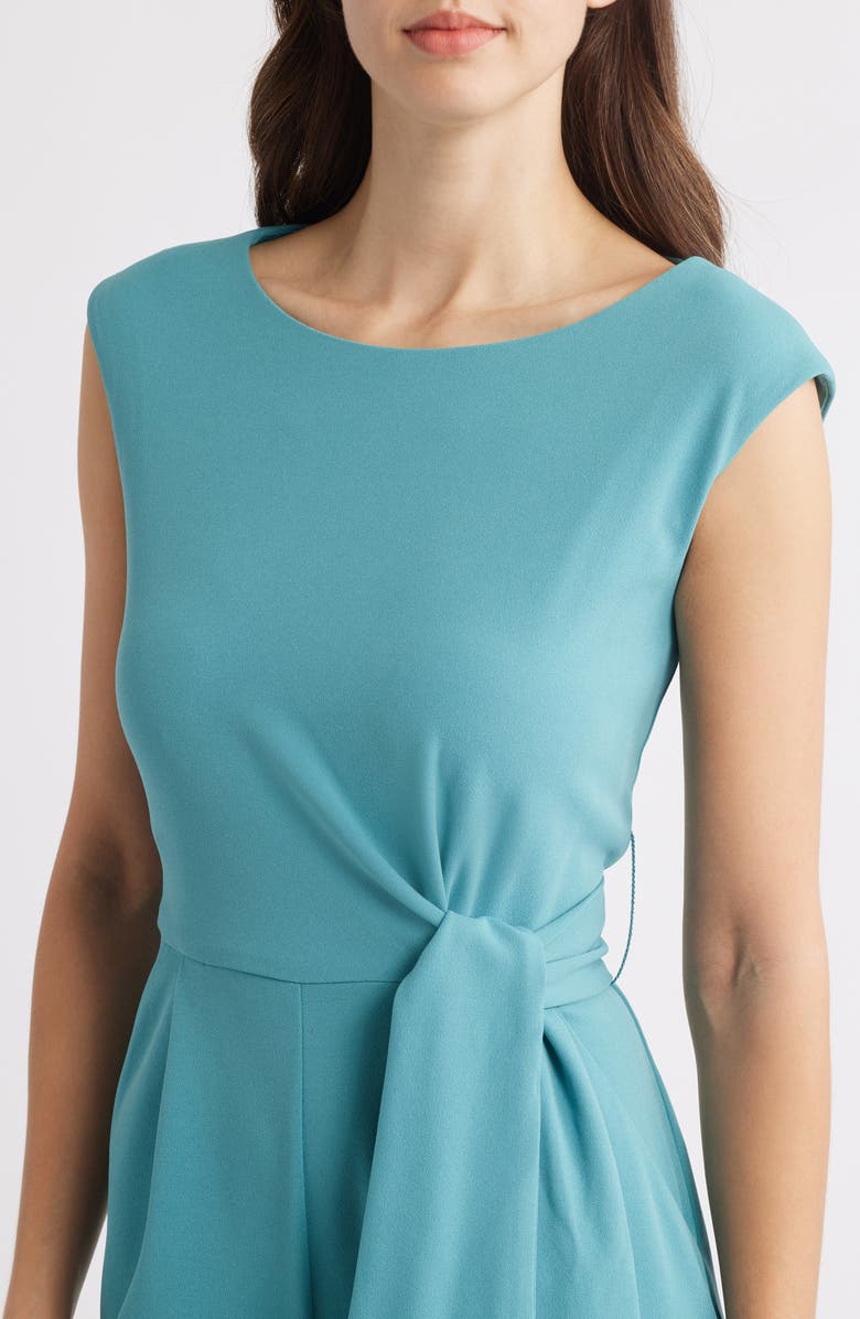 Tahari ASL Side Knot Scuba Crepe Jumpsuit, Alternate, color, Eucalyptus