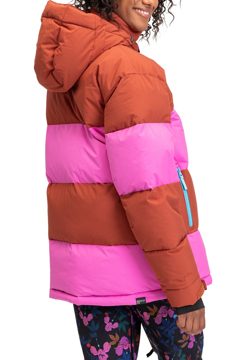 Roxy x Rowley Colorblock Hooded Puffer Jacket, Alternate, color, 