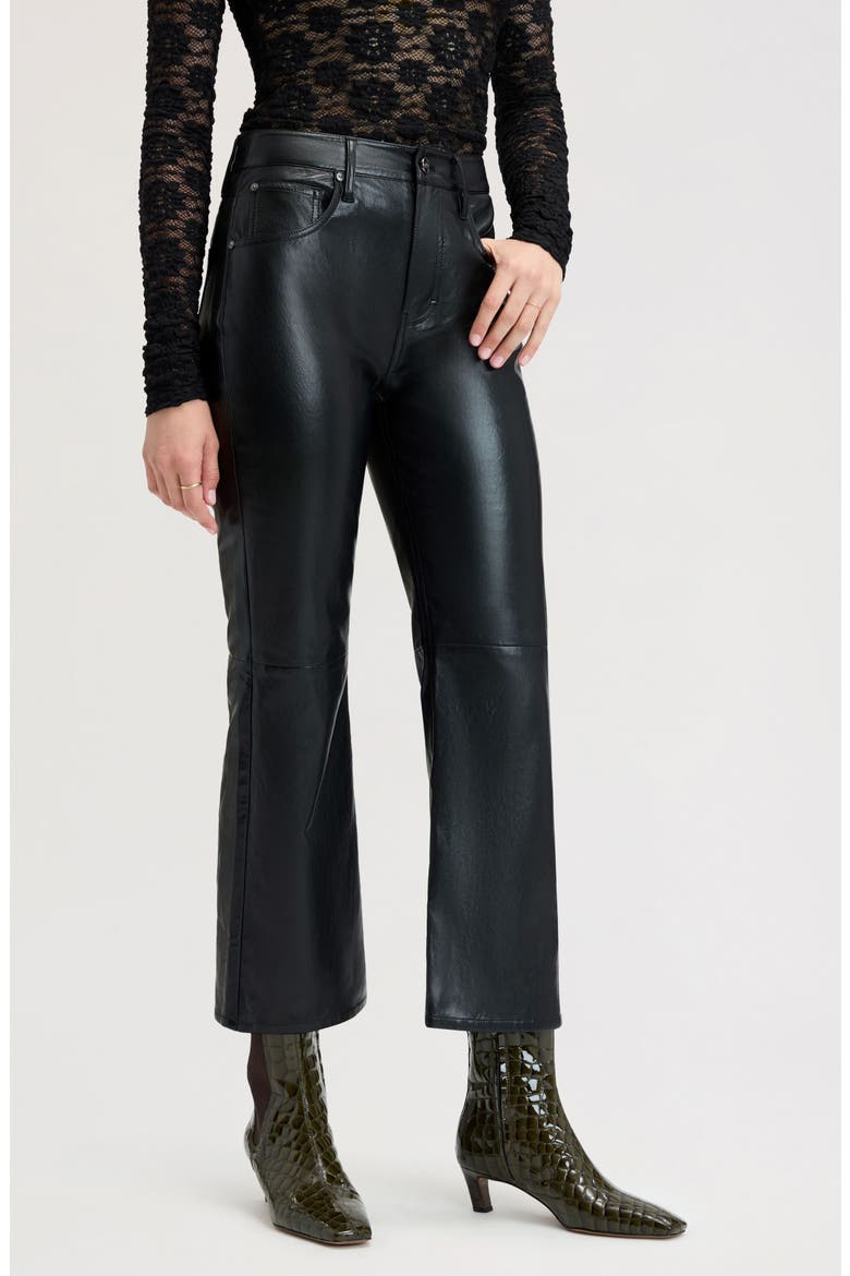 Beatles Faux Leather Bootcut Pants, Main, color, TRUE BLACK