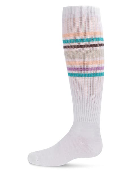 Metallic Sport Stripe Knee-High Socks