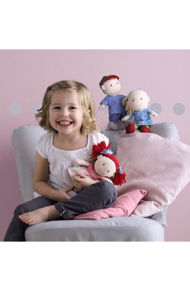 HABA Mirle Soft 8" Plush Doll in Gift Tin, My First Baby Doll for Toddlers 1-3, Perfect Small Plush Toys and Baby Shower Gift, Alternate, color, Multi