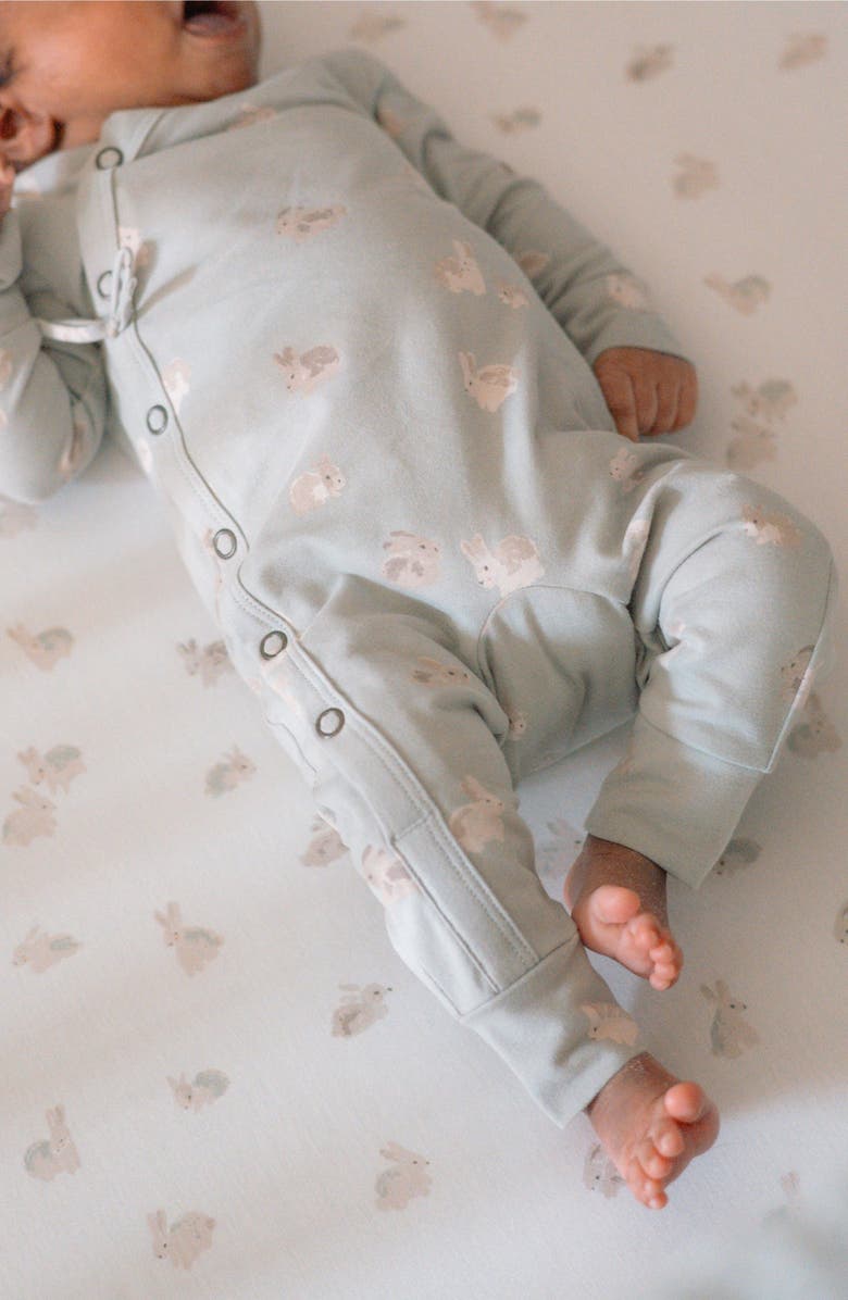 Pehr Littles Snap Front Organic Cotton Romper, Alternate, color, Hoppy Bunny