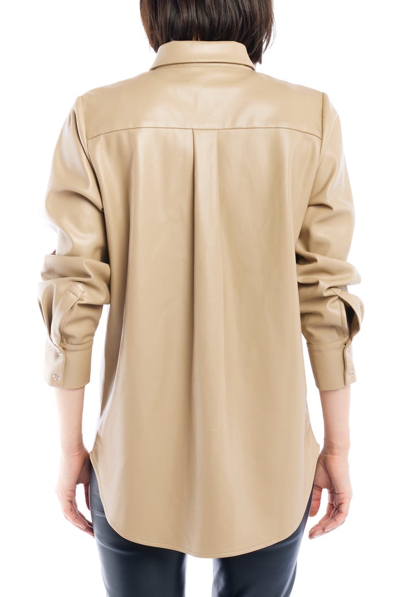 Max Faux Leather Shirt, Alternate, color, TAUPE