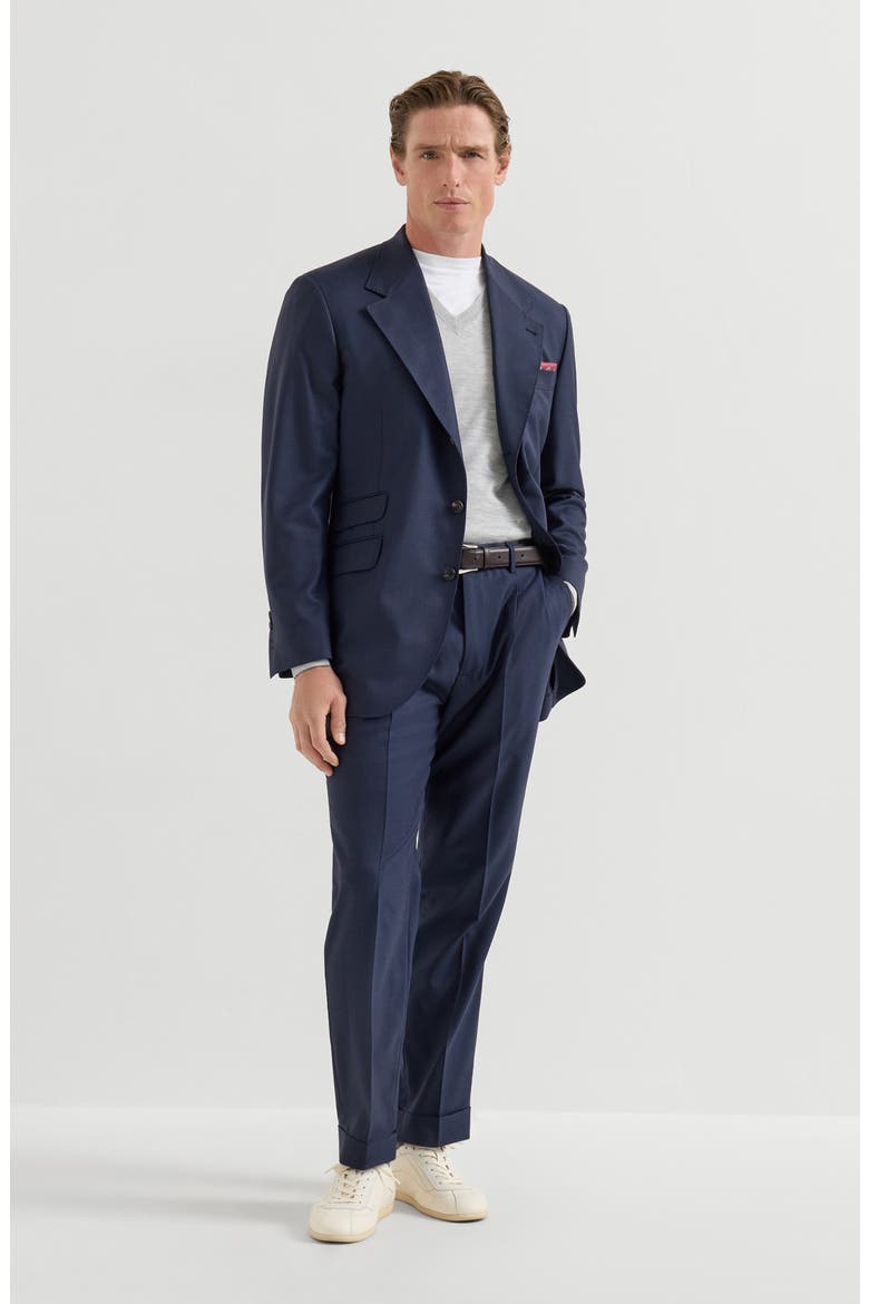 Virgin wool houndstooth Cavallo Tailor blazer, Alternate, color, Navy Blue