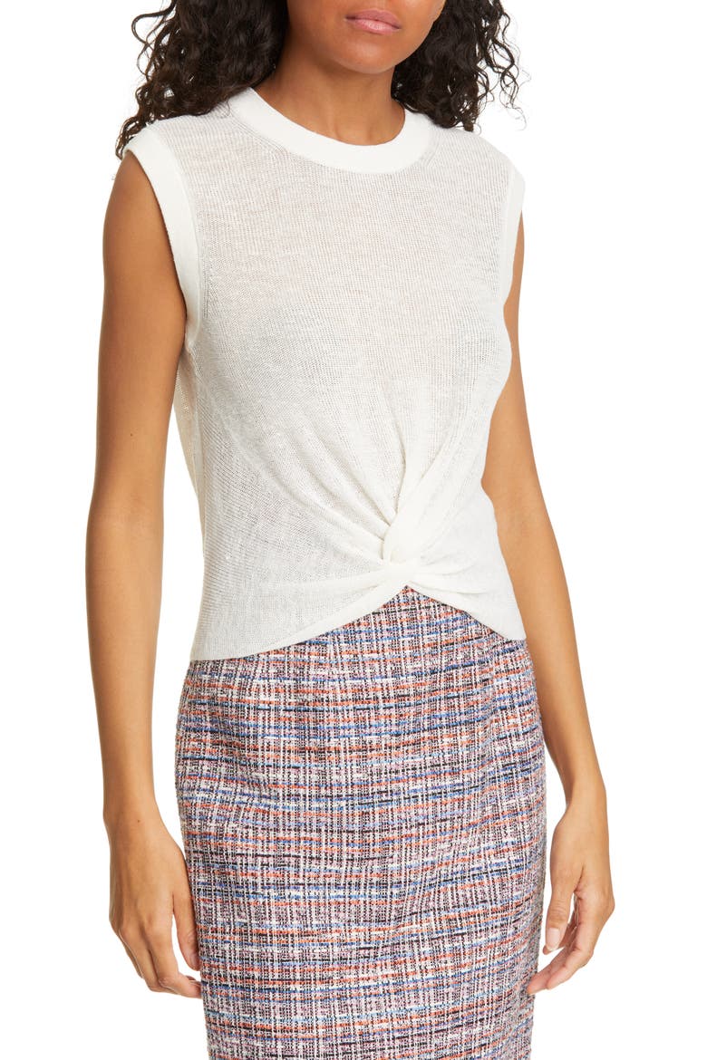 Kellen Linen Blend Tank, Main, color, IVORY