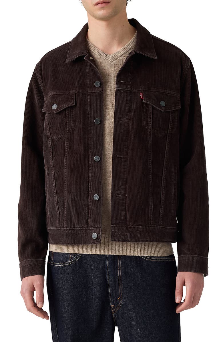 Levi's<sup>®</sup> Corduroy Trucker Jacket, Main, color, Black Coffee