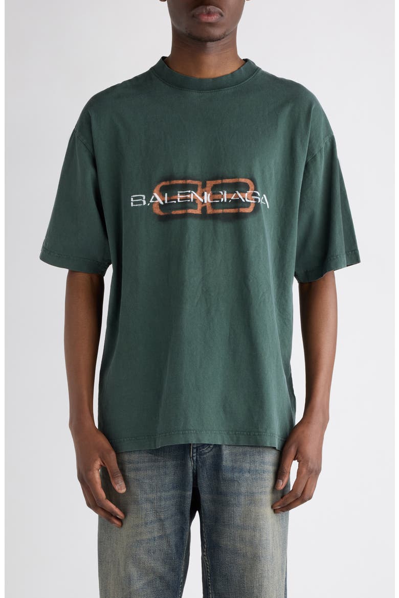Logo Cotton Graphic T-Shirt, Main, color, DARK GREEN