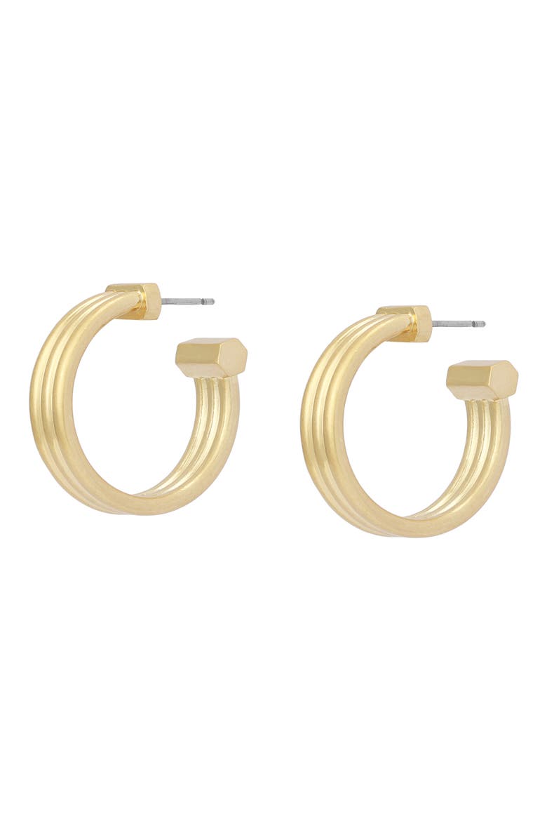 Tube Hoop Earrings, Alternate, color, VINTAGE GOLD