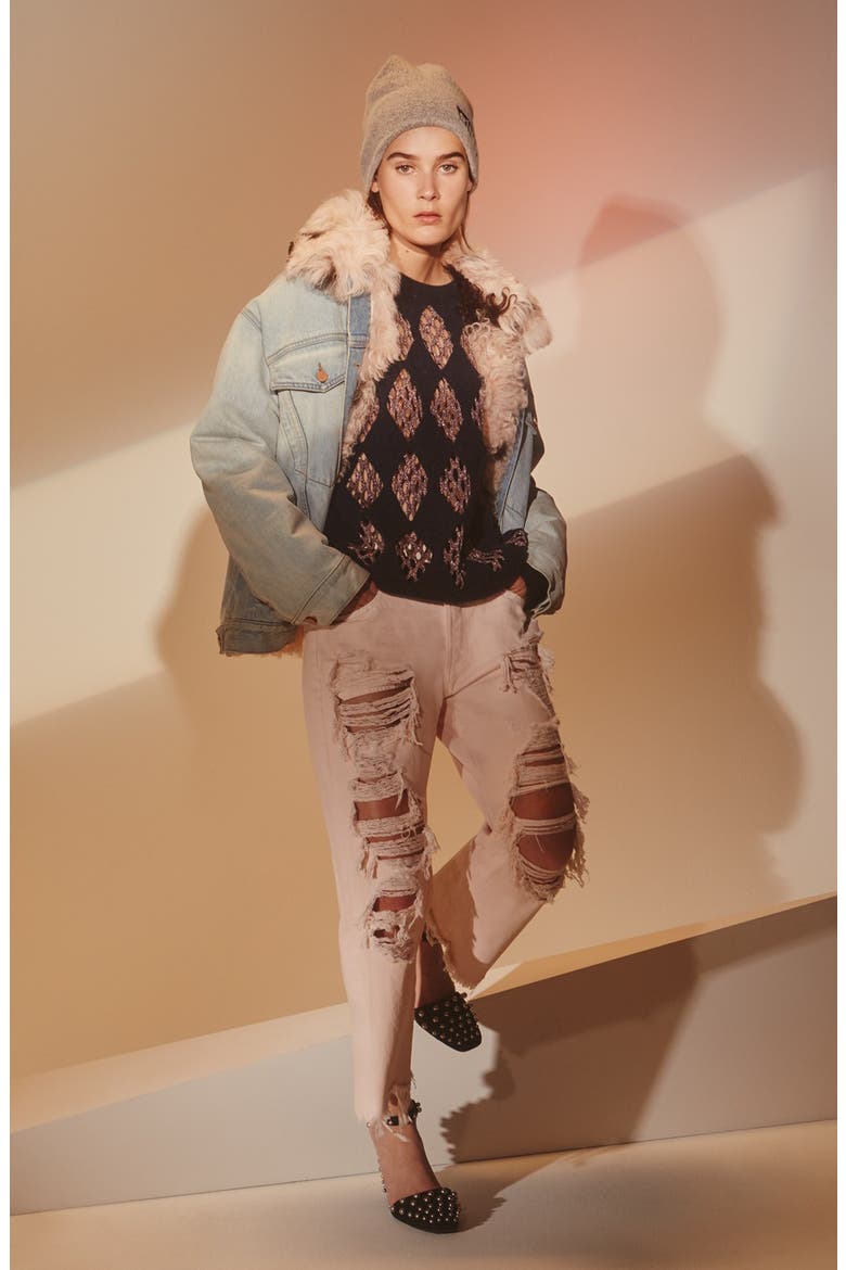 Ripped Crop Boyfriend Jeans, Alternate, color, CARNATION