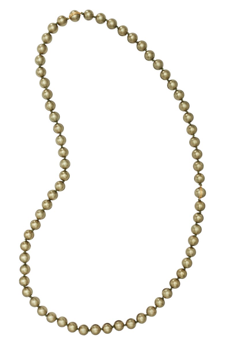 Tory Burch Imitation Pearl Convertible Necklace, Alternate, color, Rolled Gold/Green Gold