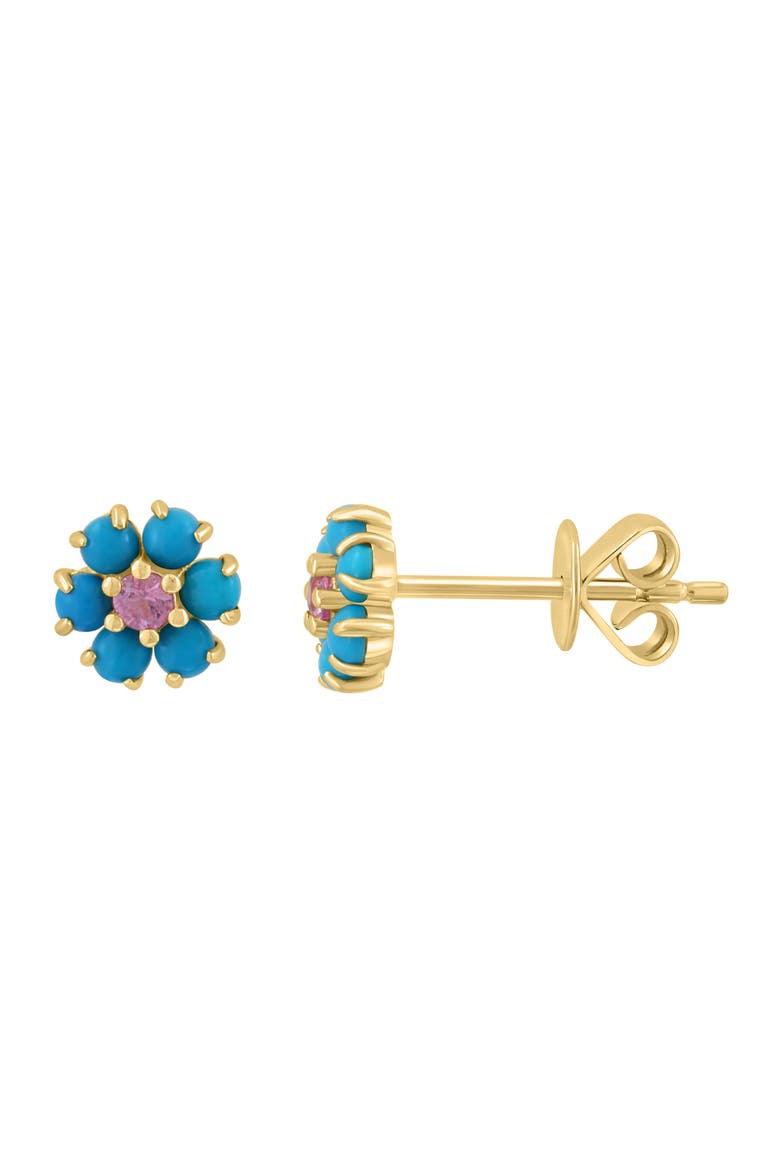 Flower Stud Earrings, Main, color, BLUE