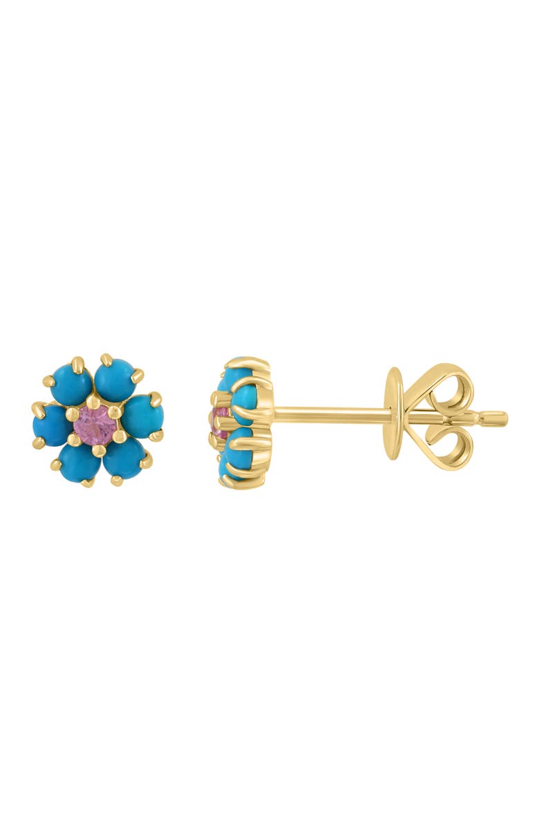 EFFY Flower Stud Earrings, Main, color, Blue