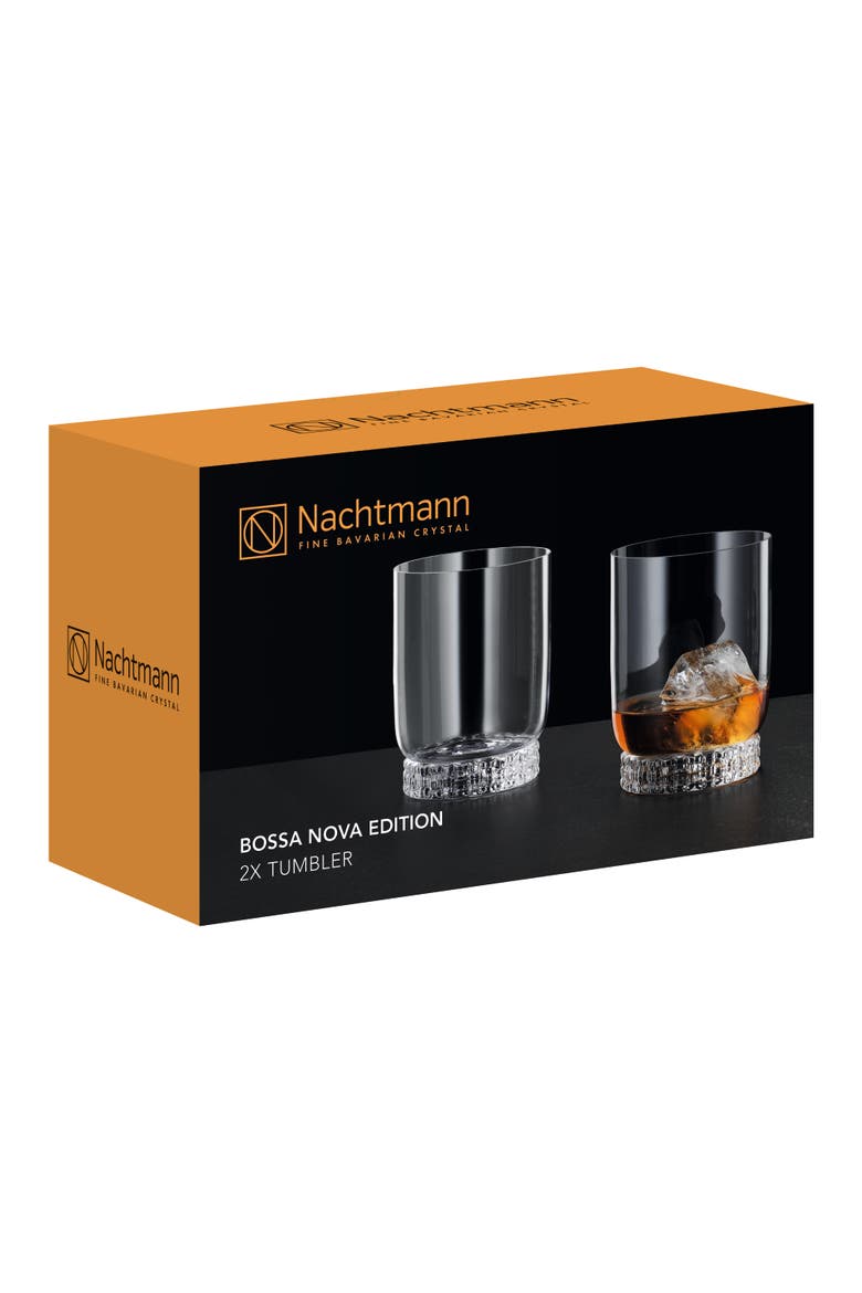 Bossa Nova Edition Set of 2 Glass Tumblers, 12oz, Alternate, color, Clear