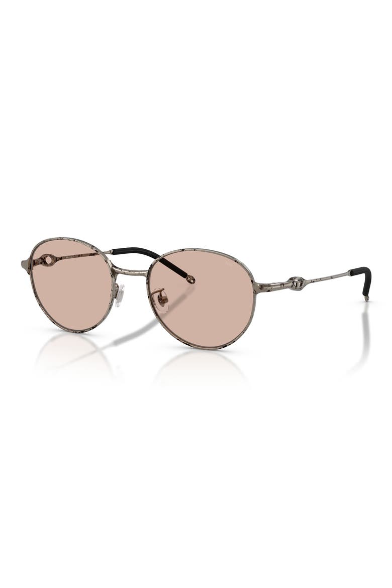 52mm Round Sunglasses, Alternate, color, PAPER TRANSFER SILVER / BROWN