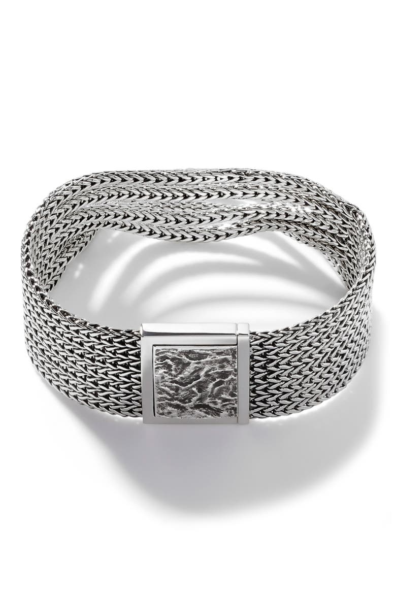Flat Classic Multi Row Bracelet, Alternate, color, SILVER