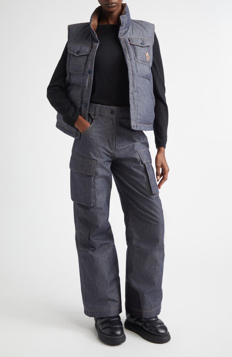 Moncler Grenoble Knysna Denim Down Puffer Vest, Alternate, color, Blue