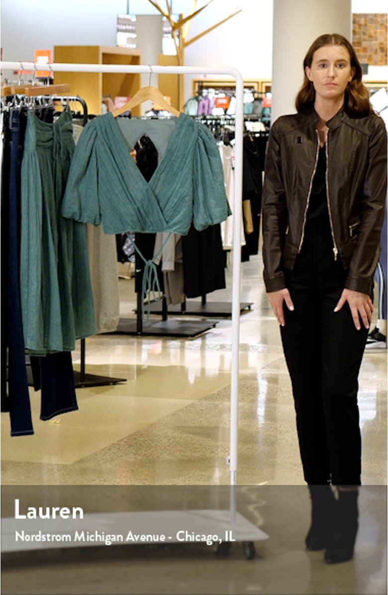 Puff Sleeve Wrap Crop Top, sales video thumbnail