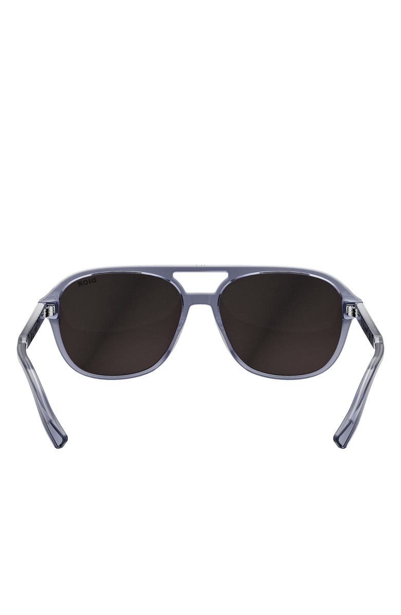 DIOR InDior N1I 57mm Navigator Sunglasses, Alternate, color, Shiny Light Blue / Smoke