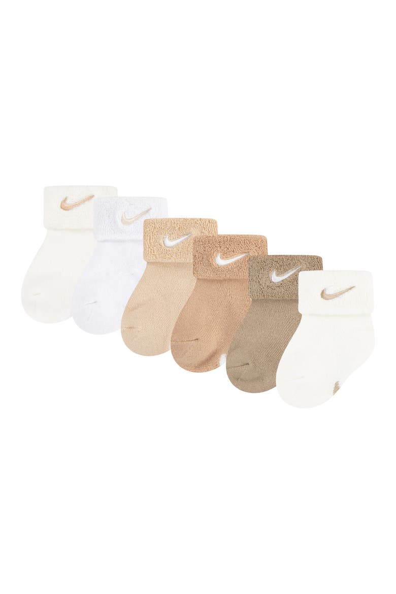 6-Pack Cuffed Terry Bootie Socks, Alternate, color, SAIL