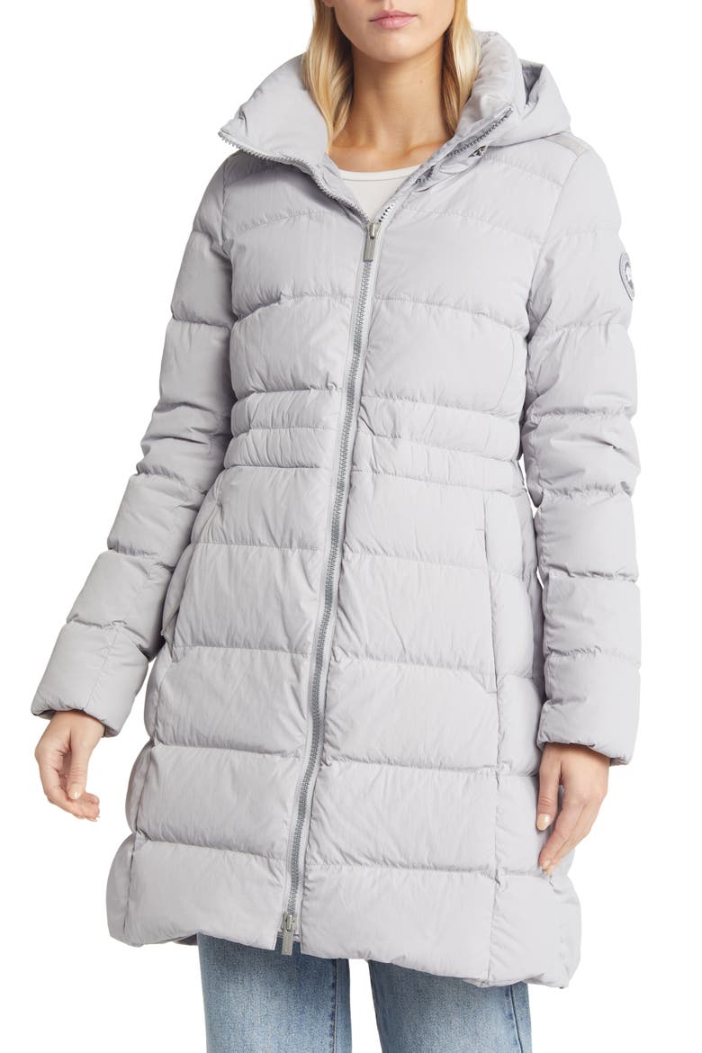 Aurora Water Repellent Hooded 750 Fill Power Down Parka, Alternate, color, MOONSTONE GREY-PDL GRIS