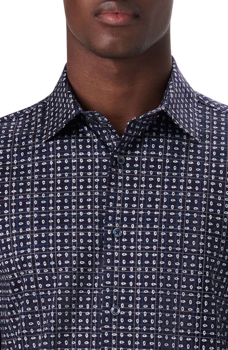 Bugatchi OoohCotton<sup>®</sup> Print Stretch Cotton Button-Up Shirt, Alternate, color, 