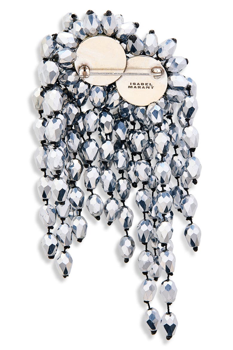 Faceted Glass Bead Brooch, Alternate, color, TRANSPARENT/ SILVER
