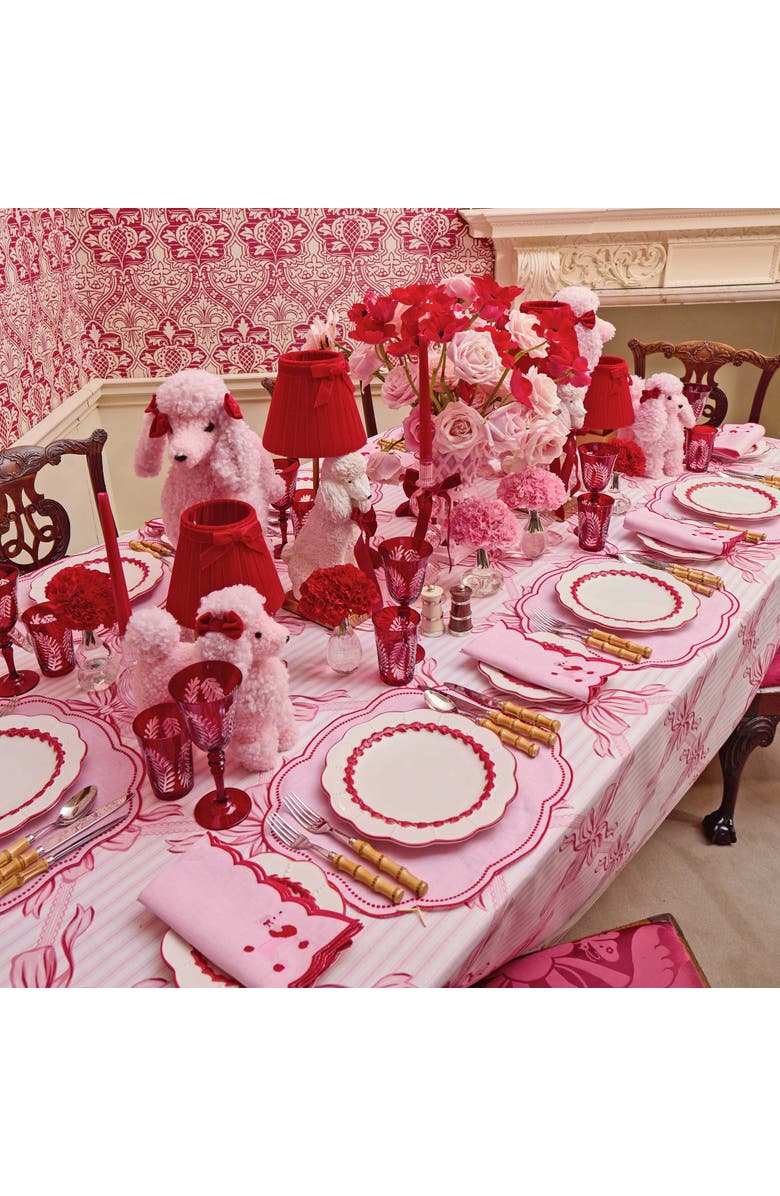 Mrs. Alice Red Laurel Dinner Plate, Alternate, color, Red