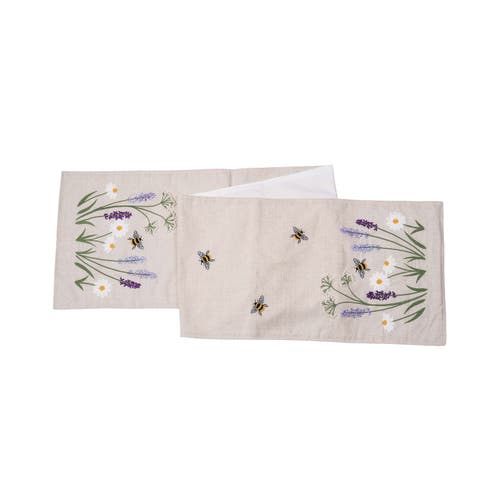 C & F Home C&f Home Lavender & Bee Garden Embroidered Machine Washable Table Runner 13" X 72" In Multi