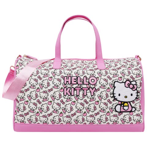 Hello Kitty Pink & White Weekender Duffel Bag