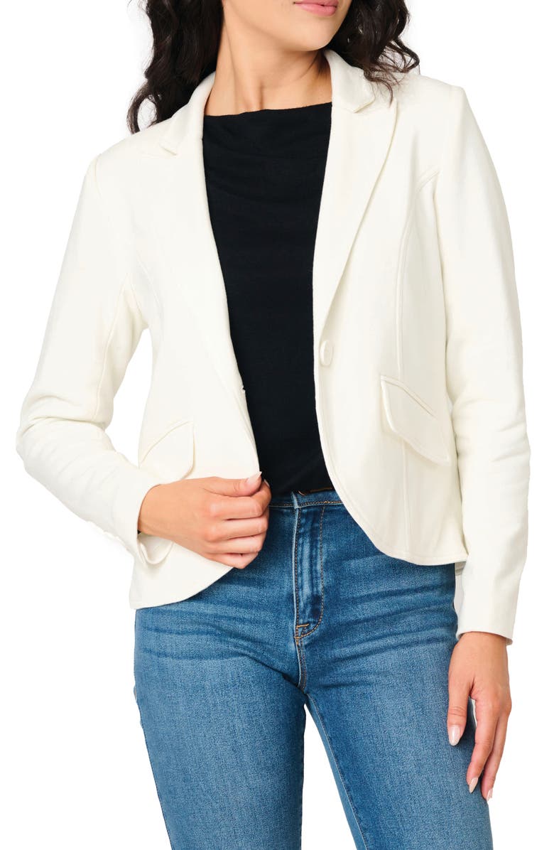 GIBSONLOOK Stretch Knit Jacket, Main, color, Ivory