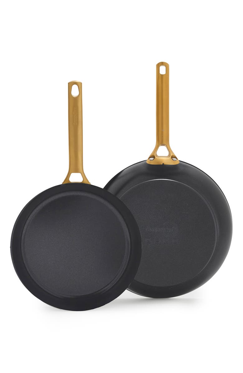 GreenPan Reserve Set of 2 Ceramic Nonstick Frying Pans, Main, color, Black