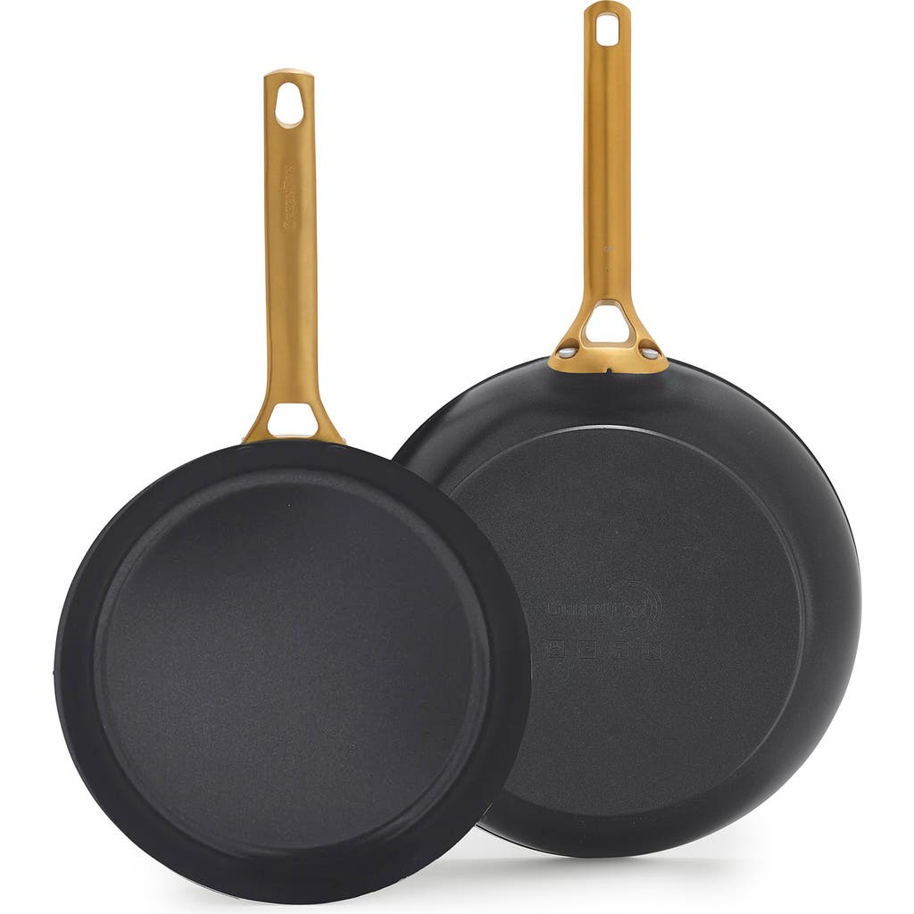 Greenpan Reserve Set Of 2 Ceramic Nonstick Frying Pans In Black