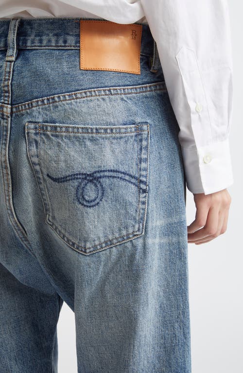 R13 Tailored Drop Cuffed Jeans In Blue