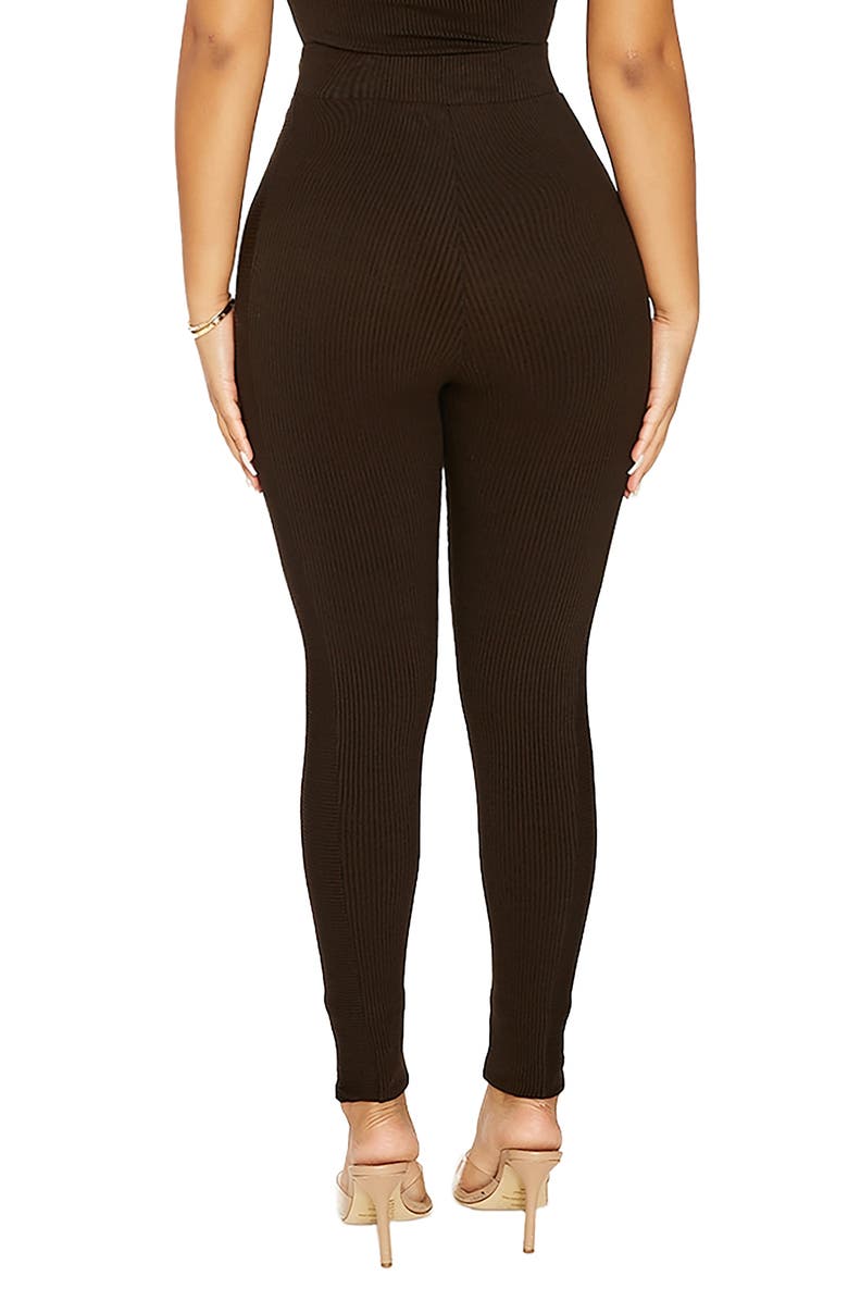 Naked Wardrobe Snatched to the Side Ribbed Leggings, Alternate, color,