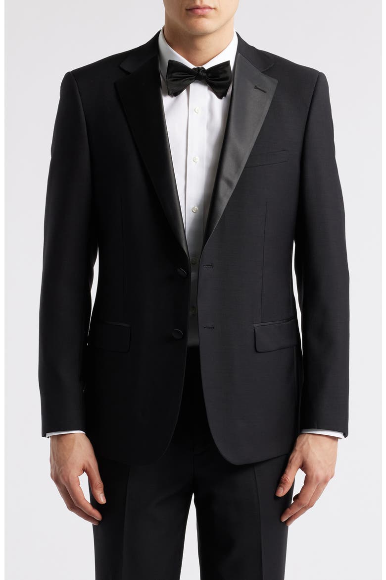 Matteo Slim Fit Black Wool Tuxedo, Alternate, color, BLACK
