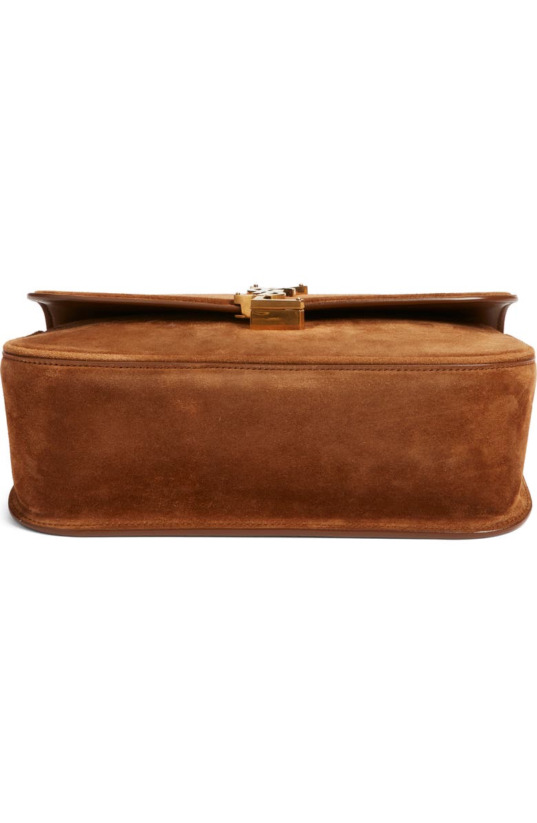 Saint Laurent Medium Solferino Suede Shoulder Bag, Alternate, color, Caramel Cognac