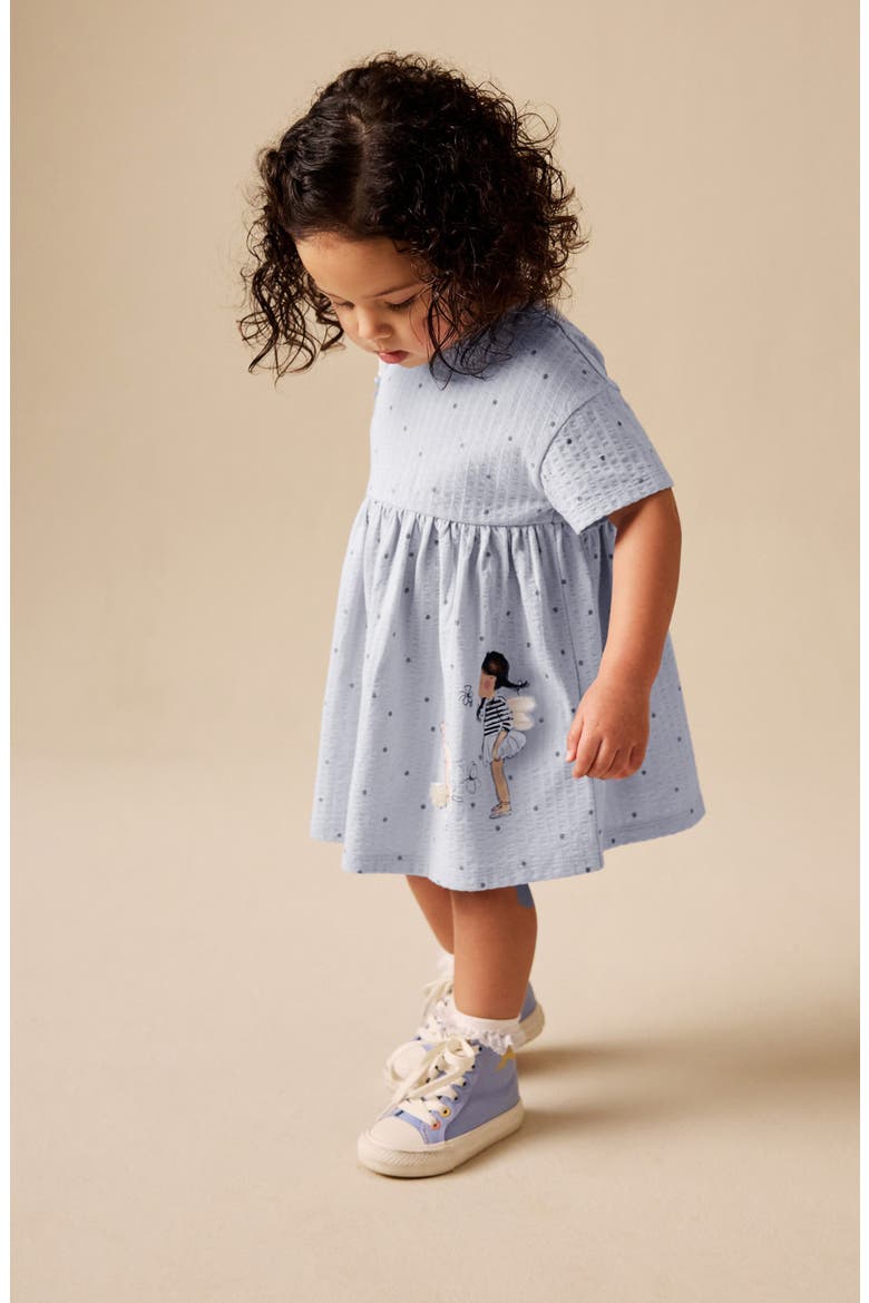 Kids' Fairy Print Rib Jersey Dress, Alternate, color, BLUE